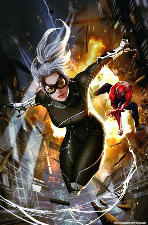 Marvel Spider Man Black Cat Remastered By Lee In Hyuk Art Marvel Spiderman Ps Blac