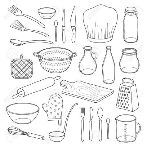 Cooking Utensils Drawing at GetDrawings | Free download