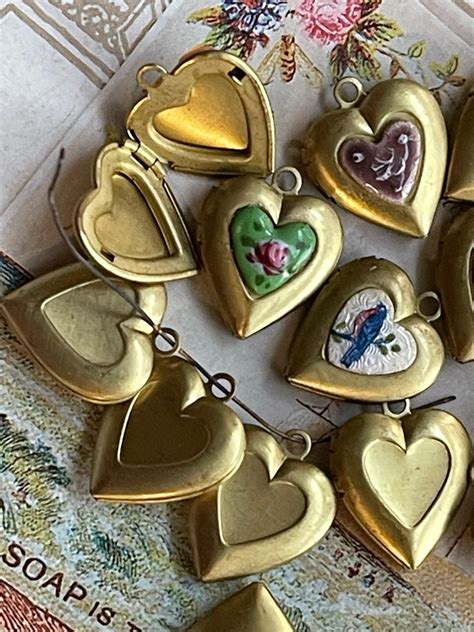 Vintage Heart Lockets Vintage Lockets Valentines Day Lockets Etsy