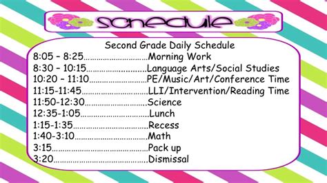 Daily Schedule Ms Burrells 2nd Grade Classroom