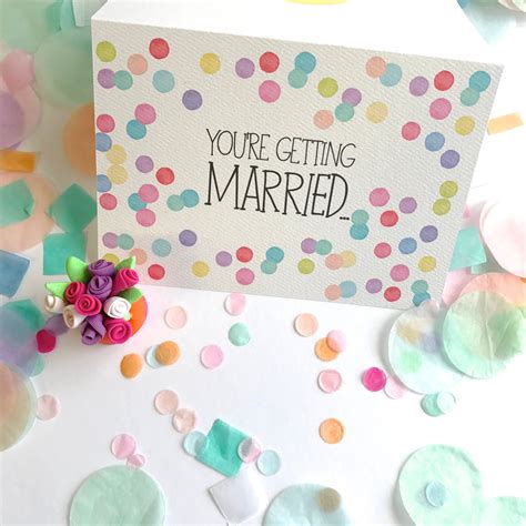Youre Getting Married Confetti Card Free Postage Etsy Confetti