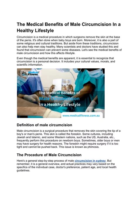 Ppt The Medical Benefits Of Male Circumcision In A Healthy Lifestyle