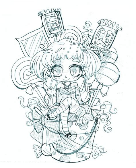 Candy Arrangement Chibi Commission Sketch By Yampuff On Deviantart