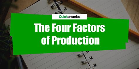 We divide the factors of production into the following four categories: The Four Factors of Production - Quickonomics