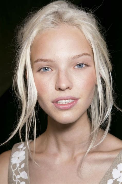 White Blonde Hair Model