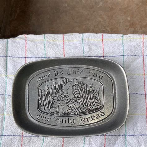wilton pewter give us this day our daily bread plate tray etsy