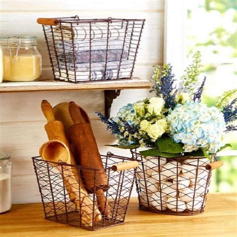 Check spelling or type a new query. Farmhouse Wire Baskets Three Piece Rustic Storage ...