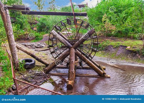 Old Retro Water Mill For Generating Electricity From Natural Sources