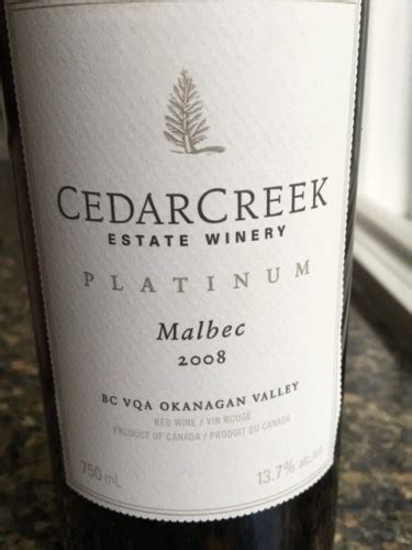 Cedar Creek Estate Winery Platinum Malbec Vivino