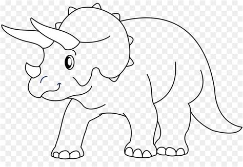 Mewarnai Gambar Dinosaurs Triceratops Drawing Printable Imagesee