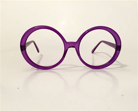 Vintage 70s Large Round Purple Glasses Frames Nos Funky Purple Large Oversize Eyeglasses New