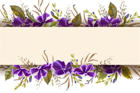 Premium Vector Purple Flowers Banner Vector Illustration