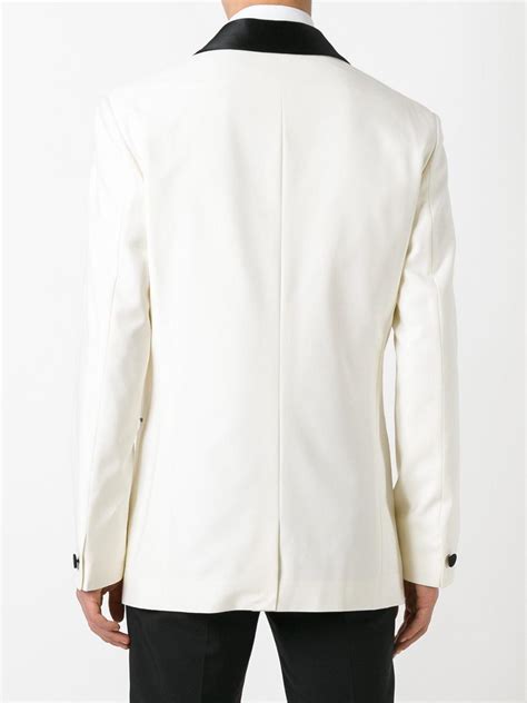 Pick an off white suit jacket with peak lapelled to add some recipe to your outfit. Versace Wool Tuxedo Jacket in White for Men - Lyst