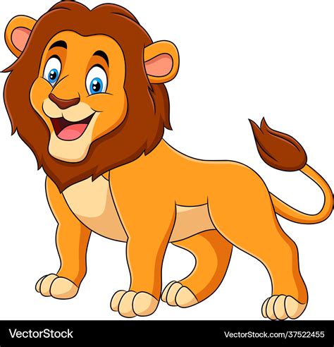 Cute Lion Cartoon Animal Royalty Free Vector Image