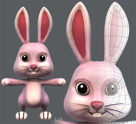Rabbit V01 3d Model Rabbit Cartoon Character Design 3d Model