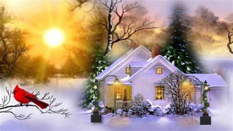 happy christmas winter wonderland house geetings holidays sumset best ...