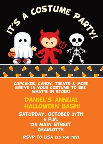 Free Printable Halloween Themed Birthday Party Invitations Download