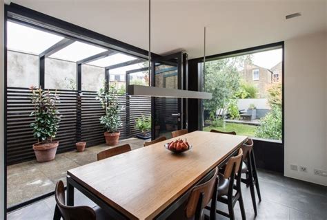 Modern Minimalist Home Dining Room View Garden