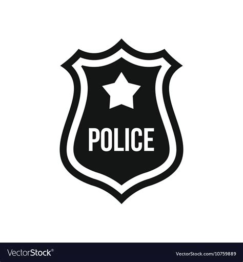 Police badge icon simple style Royalty Free Vector Image