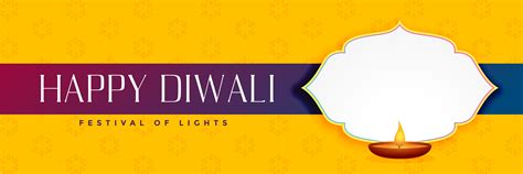 Elegant Happy Diwali Yellow Banner With Text Space Download Free