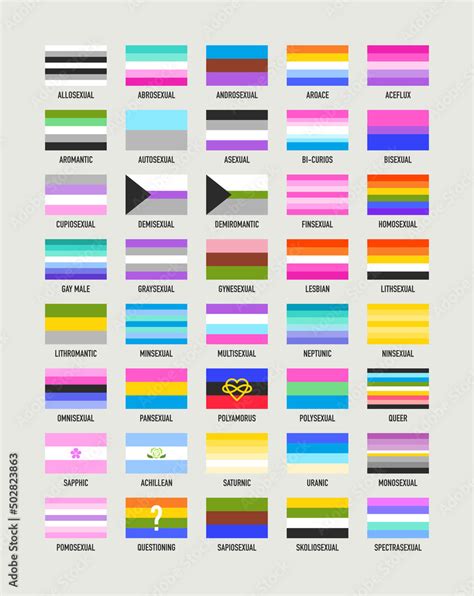 Collection Of Sexual Identity Flags Pride Flags Stock Vector Adobe Stock