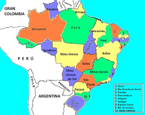 Mapas Del Mundo Mapa De Brasil Con Nombres