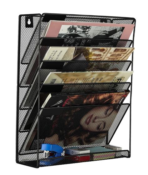 Easypag Mesh Wall File Holder 5 Tier Vertical Wall Mountedhanging