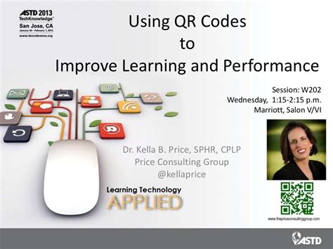 If yes then you are at the right place. Using QR codes in learning and training. ASTD presentation ...