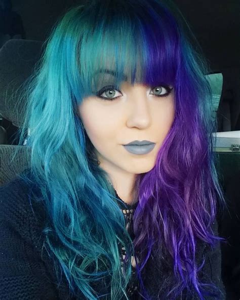 Color Head Split Dyed Hair Mermaid Hair Color Edgy Hair