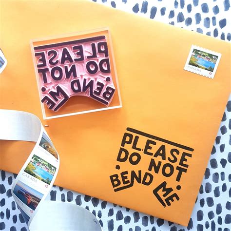 Please Do Not Bend Me Rubber Stamp Small Business Packaging Etsy