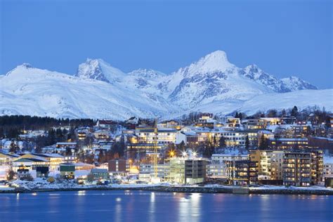 Tromso In Winter Christmas In Tromso Norwamy Stock Photo Image Of