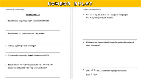 Menyusun nombor mengikut tertib menaik dan. (SHARE) --- LATIH TUBI SOALAN MATEMATIK 1 MARKAH UPSR