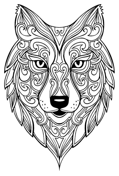 Mandala De Cabeza De Lobo Para Colorear Imprimir E Dibujar Dibujos