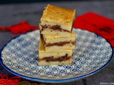 Baked Sticky Rice Cake With Red Bean Paste 红豆烤年糕