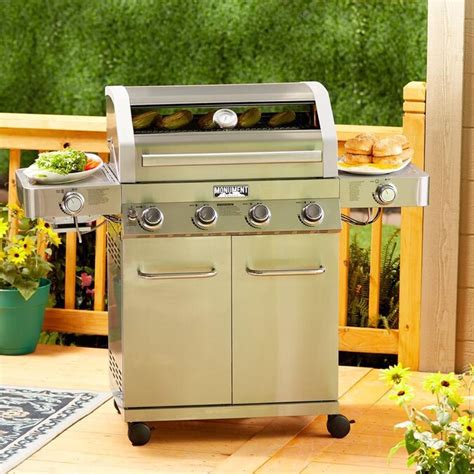 Monument Clearview Stainless Steel 4 Burner Liquid Propane Gas Grill