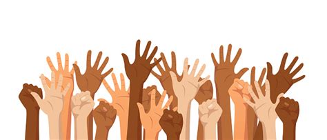 Raised Hands Of Different Race Stock Illustration Download Image Now