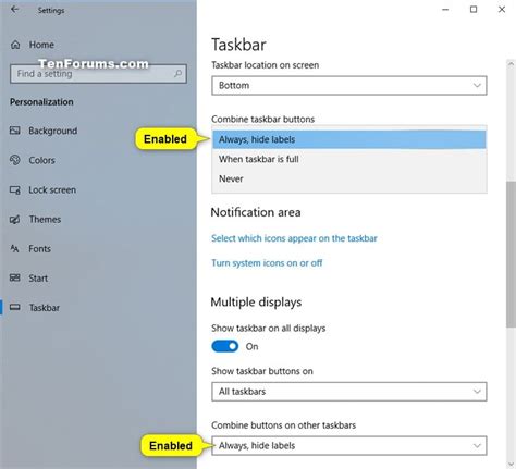 Enable Or Disable Grouping Of Taskbar Buttons In Windows Tutorials