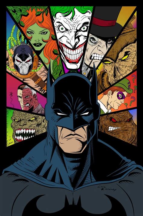 Batman And Villains By James Mascia Batman Comic Art Batman Artwork