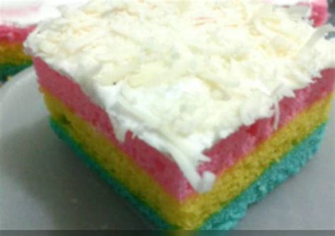 Resep Rainbow Cake Potong Ekonomis Oleh Nana Hanif Cookpad