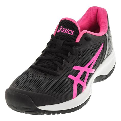 Women`s Gel Court Speed Tennis Shoes Black And Hot Pink