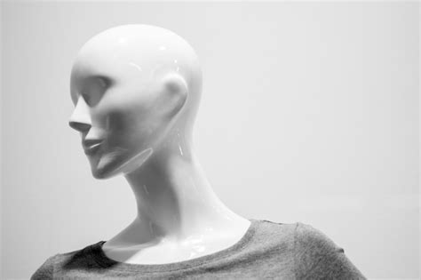 Premium Photo Close Up Of A Plastic Mannequin Head Black And White