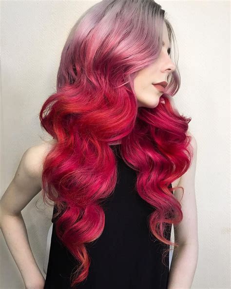 Fuchsia Sunset Peach Hair Colors Hair Inspo Color Summer Hair Color