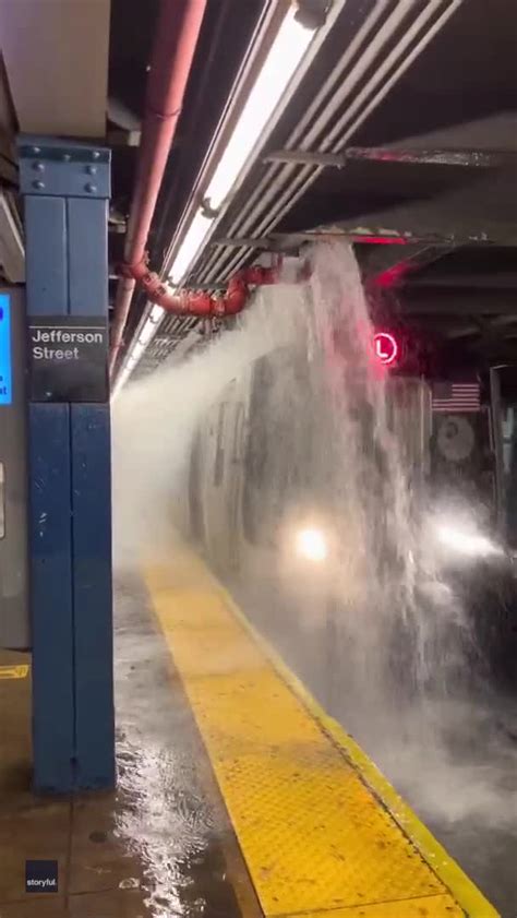 Water Cascades Into New York City Subway Station As Remnants Of Ida