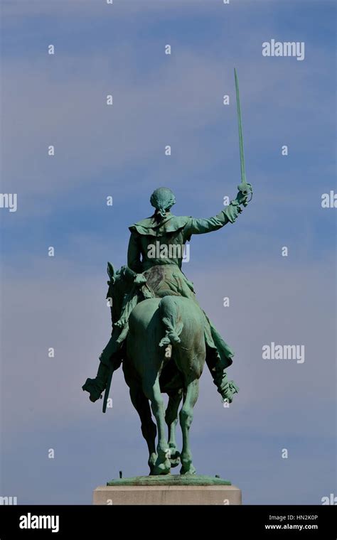 Statue Of General Marquis De Lafayette In Cours La Reine Paris France