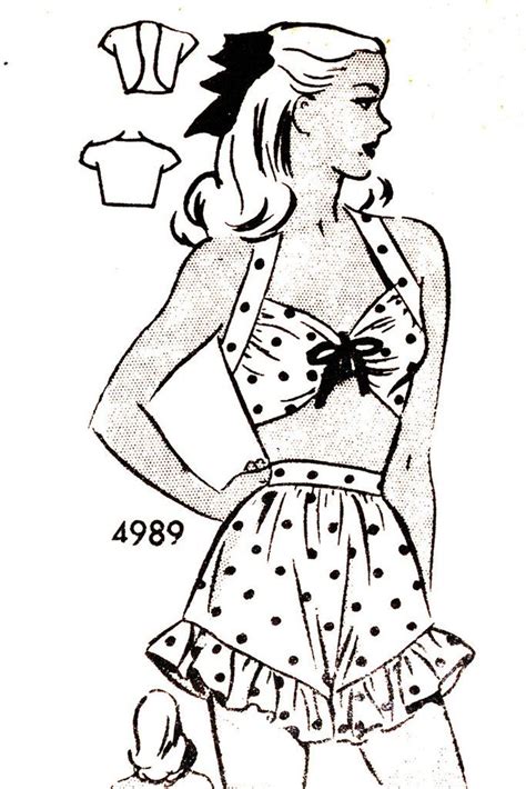 1940 s anne adams vintage playsuit pattern 4989 33 bust uncut vintage playsuit vintage