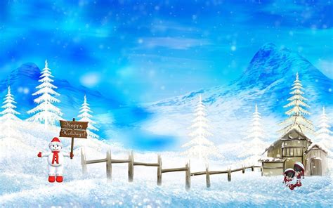 Christmas Snow Scene Wallpapers Wallpaper Cave