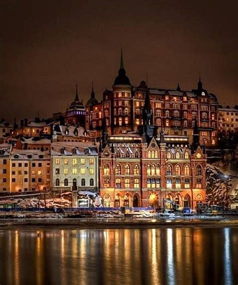 gorgeous night view of stockholm sweden with images places to travel places beautiful places