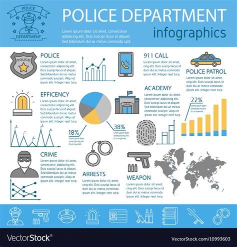 Police Line Infographic Royalty Free Vector Image