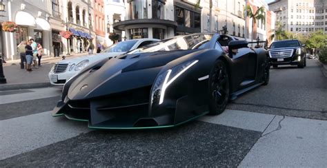 Lamborghini Veneno Roadster Flying Low Over The Streets Of Los Angeles