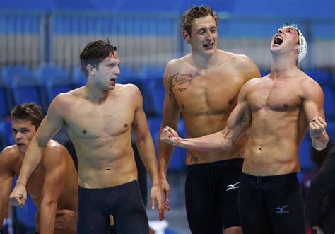 Members Of Frances 4x100m Mens Freestyle Relay Team